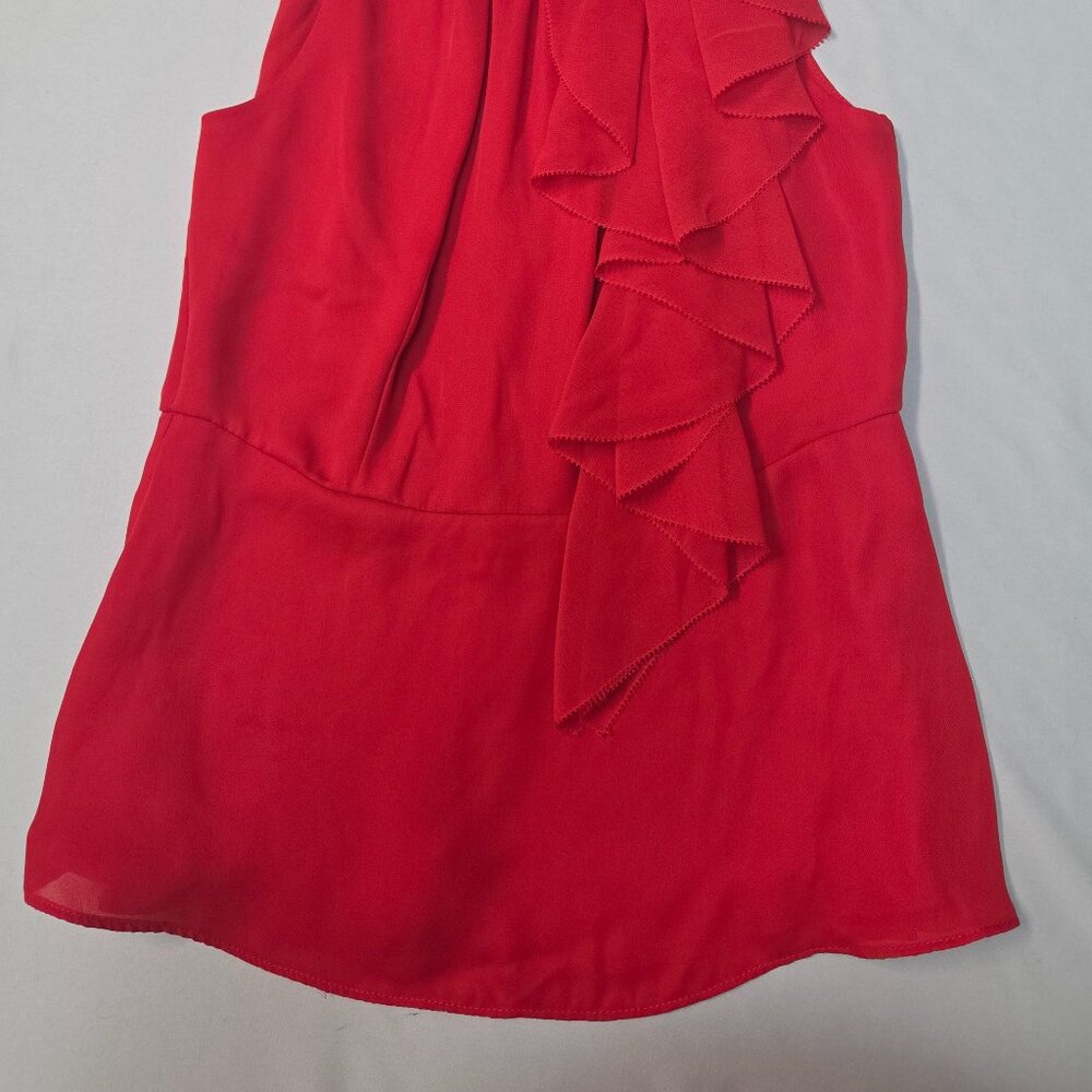 White House BM-Bold & Chic Red Ruffle Blouse–Perfect‎ for Any Occasion SIZE 00P - Picture 6 of 6